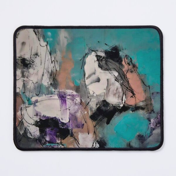 Item preview, Turquoise Bloom – Abstract Expressionist Floral Painting in Teal and Purple designed and sold by BuckaBaby.