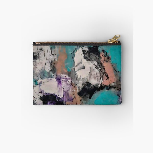 Item preview, Turquoise Bloom – Abstract Expressionist Floral Painting in Teal and Purple designed and sold by BuckaBaby.