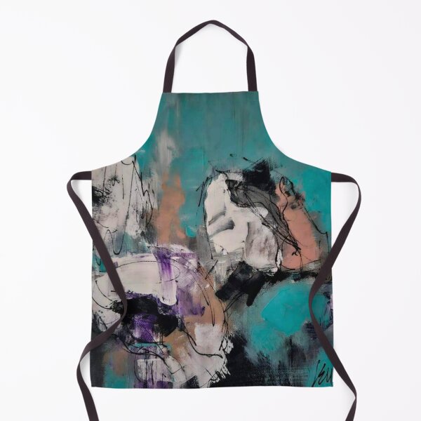 Item preview, Turquoise Bloom – Abstract Expressionist Floral Painting in Teal and Purple designed and sold by BuckaBaby.