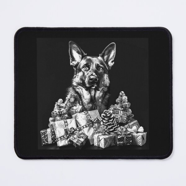 Item preview, German Shepherd Christmas Gifts – Black and White Holiday Dog designed and sold by inkoutninja.