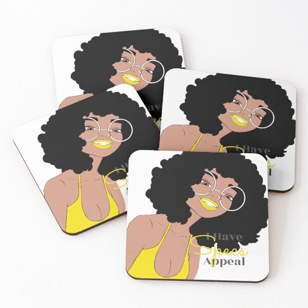 Item preview, Cute Black Girl with Glasses Illustration | Curly Afro | Nerdy Chic Melanin Art | Sticker, Phone Case & Canvas Print designed and sold by MsGoldenCreates.