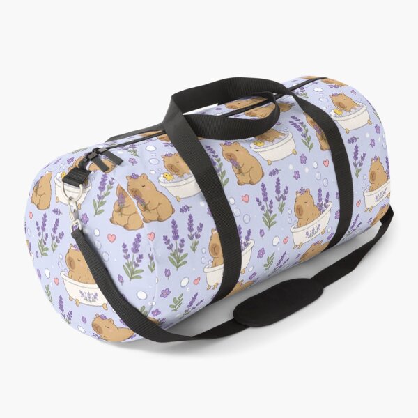 Item preview, Capybara Lavender Bath Kawaii Pattern designed and sold by Soft Berry Studio.
