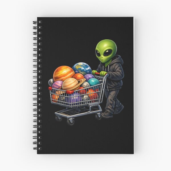 Item preview, Alien Grocery Shopping for Planets Premium Space Illustration designed and sold by builtforyou.