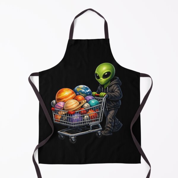 Item preview, Alien Grocery Shopping for Planets Premium Space Illustration designed and sold by builtforyou.