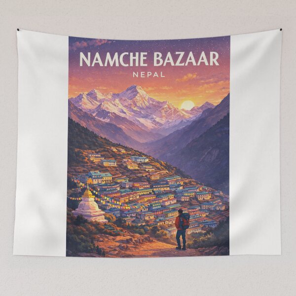 Item preview, Namche Bazaar Everest Region Nepal Himalayan Mountain Village designed and sold by Places On Earth.