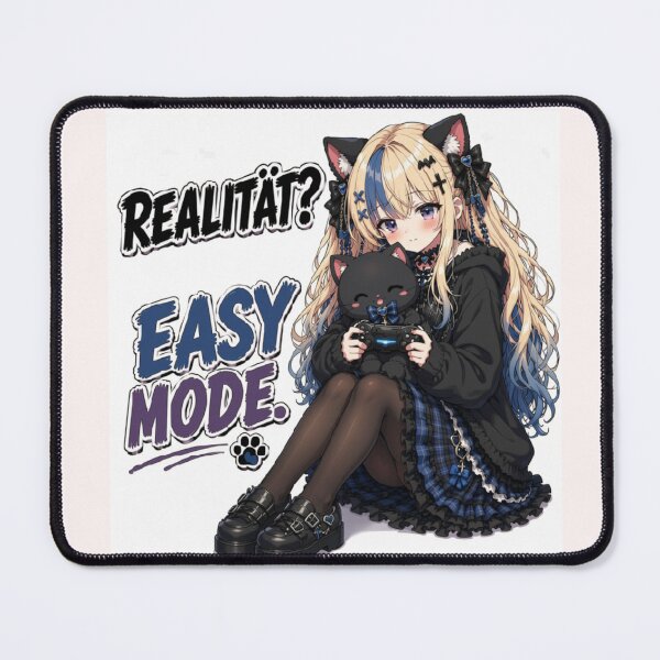 Item preview, Reality? Easy mode. | Funny anime gamer quote designed and sold by Revyra Design .