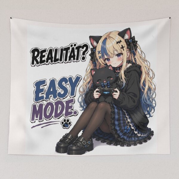 Item preview, Reality? Easy mode. | Funny anime gamer quote designed and sold by Revyra Design .