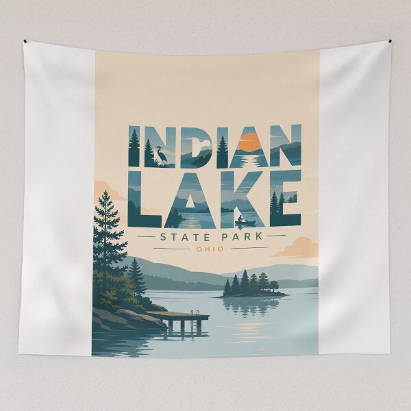 Item preview, Indian Lake State Park Ohio Logan County Scenic Waterfront designed and sold by Places On Earth.