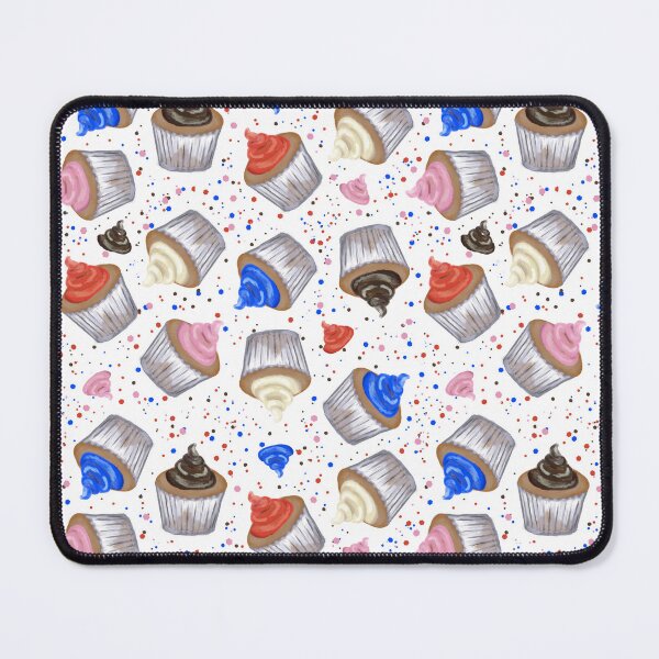 Item preview, Watercolor Cupcake Pattern | Whimsical Sweet Treat Dessert Design with Colorful Frosting designed and sold by CaroStudioTX.