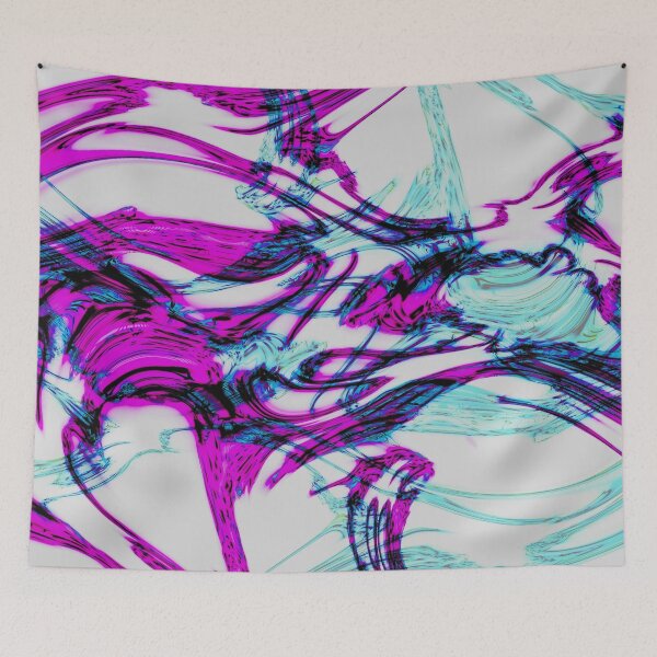 Item preview, Magenta Tangle – Abstract Fluid Art in Pink, Purple, and Turquoise designed and sold by BuckaBaby.