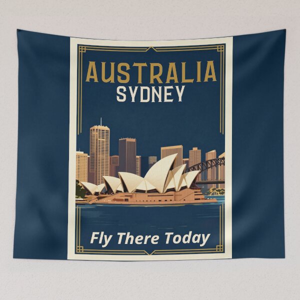 Item preview, Sydney Opera House Vintage Travel Advert designed and sold by Dimensionality.