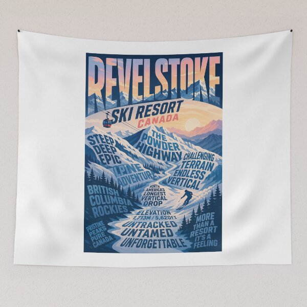 Artikelvorschau, Skigebiet Revelstoke, British Columbia, Kanadische Rocky Mountains, Alpines Abenteuer entworfen und verkauft von Aryabek.