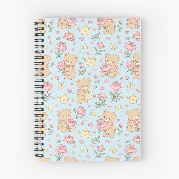 Item preview, Teddy Bear Peony Garden Kawaii Pattern designed and sold by Soft Berry Studio.
