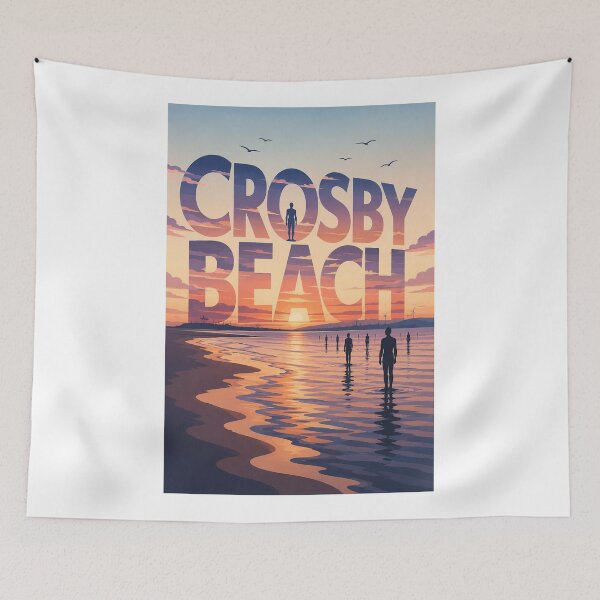 Item preview, Crosby Beach Merseyside Liverpool Bay England Sunset Shore designed and sold by Aryabek.