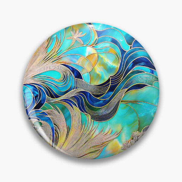 Item preview, Stained Glass-Inspired Ocean Abstract With Abalone Hues  designed and sold by DEC02.