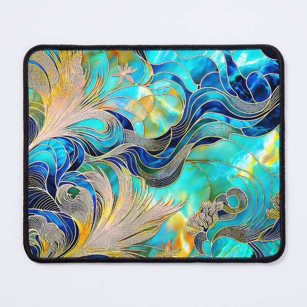 Item preview, Stained Glass-Inspired Ocean Abstract With Abalone Hues designed and sold by DEC02.