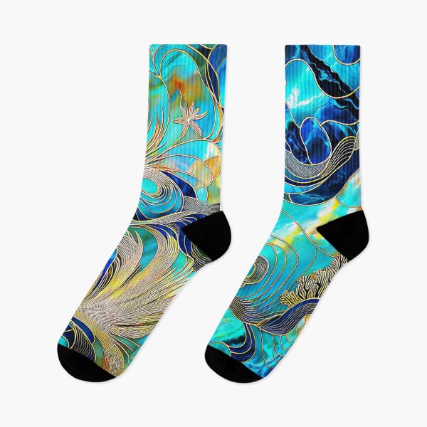 Item preview, Stained Glass-Inspired Ocean Abstract With Abalone Hues  designed and sold by DEC02.