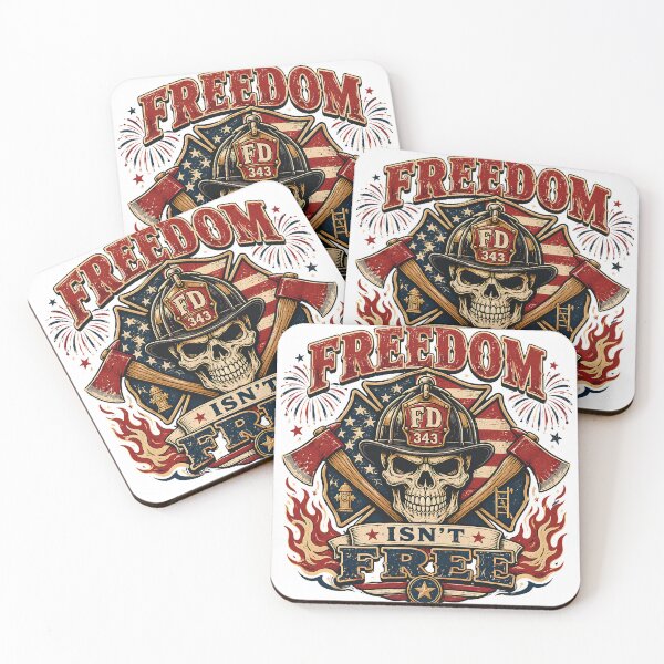 Item preview, Freedom Isn't Free Firefighter Skull designed and sold by Esu8y2.