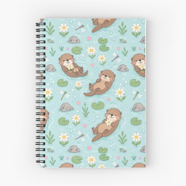 Item preview, Otter Daisy River Kawaii Pattern designed and sold by Soft Berry Studio.