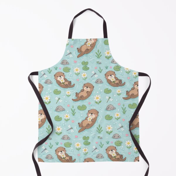Item preview, Otter Daisy River Kawaii Pattern designed and sold by Soft Berry Studio.