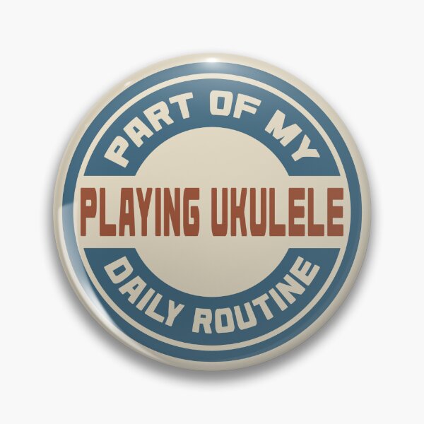 Item preview, Playing Ukulele – Part of My Daily Routine Retro Logo designed and sold by MOCOPOCO.