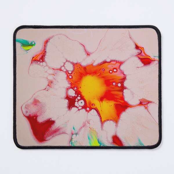 Item preview, Blooming Fire – Abstract Fluid Art Flower in Red, Yellow, and Teal designed and sold by BuckaBaby.