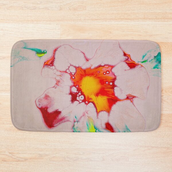 Item preview, Blooming Fire – Abstract Fluid Art Flower in Red, Yellow, and Teal designed and sold by BuckaBaby.