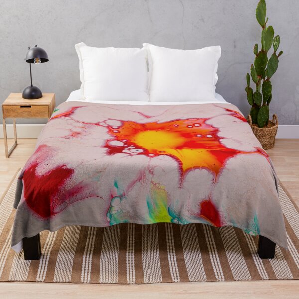 Item preview, Blooming Fire – Abstract Fluid Art Flower in Red, Yellow, and Teal designed and sold by BuckaBaby.