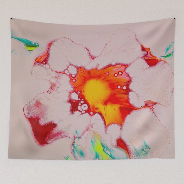 Item preview, Blooming Fire – Abstract Fluid Art Flower in Red, Yellow, and Teal designed and sold by BuckaBaby.