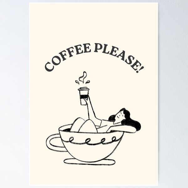 Item preview, Coffee Please | Aesthetic Poster  designed and sold by AlxMn.