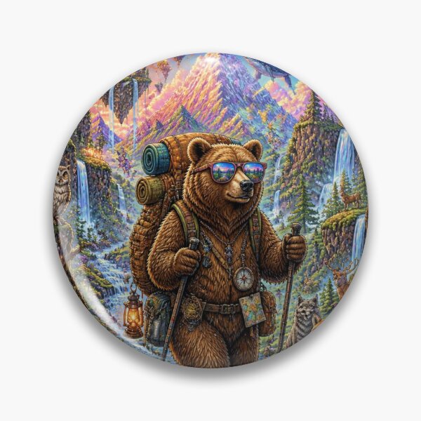 Item preview, Groovy Adventure Bear Enchanted Mountain Design designed and sold by Skyrocketz.
