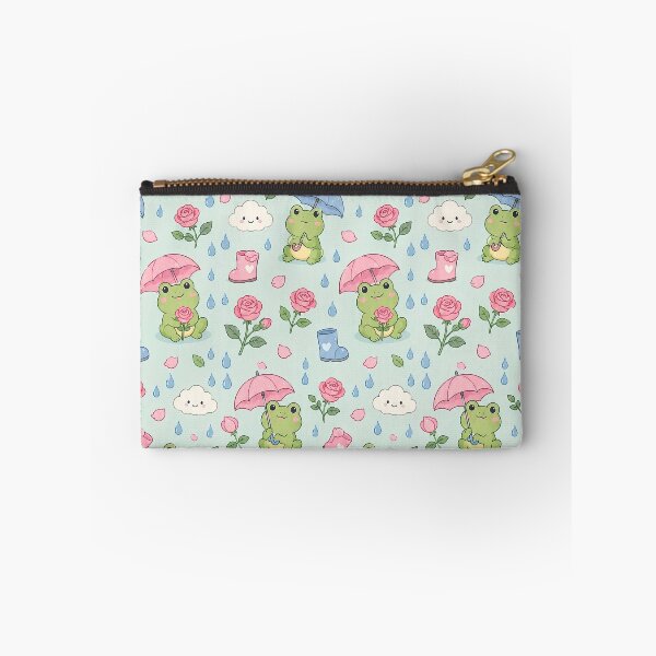 Item preview, Frog Rose Rain Garden Kawaii Pattern designed and sold by Soft Berry Studio.