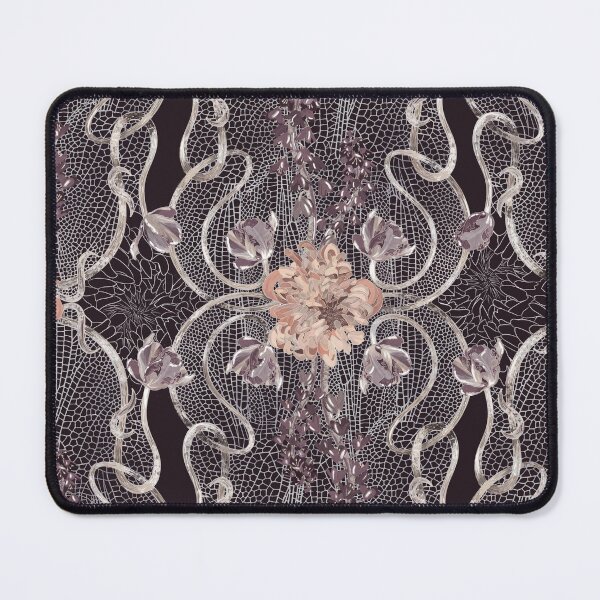 Item preview, Dark Romantasy Florals with Gothic Style Lace Moody Art Nouveau Tulips Chrysanthemums designed and sold by Frostie88.
