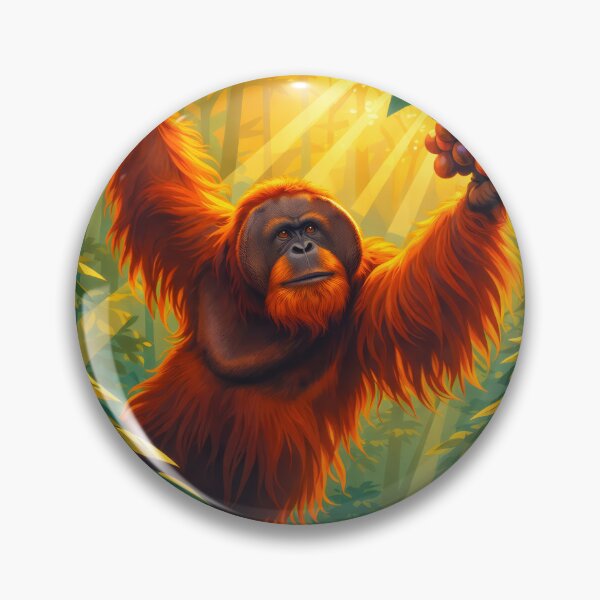 Item preview, Bornean Orangutan Retro Style Digital Animal Art designed and sold by kakarikihill.