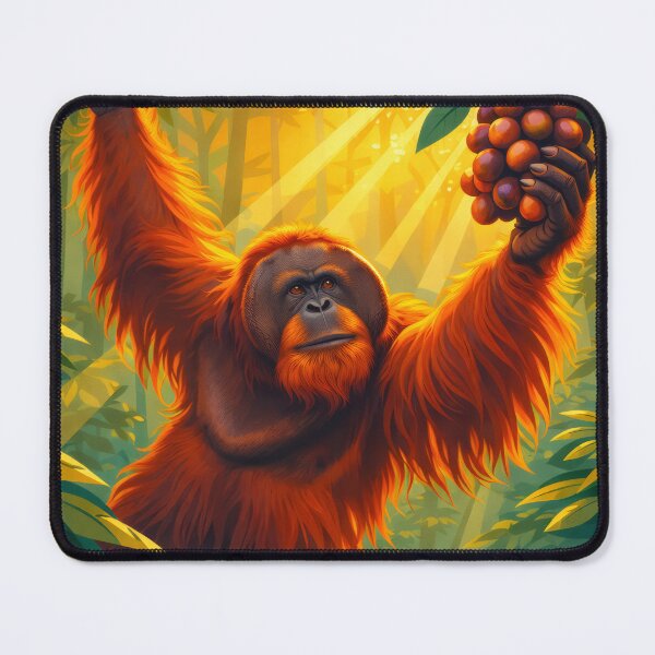 Item preview, Bornean Orangutan Retro Style Digital Animal Art designed and sold by kakarikihill.