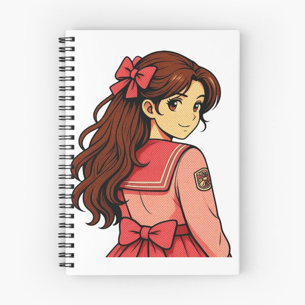 Item preview, Vintage Shoujo Anime Girl Portrait with Pink Bows designed and sold by VINTAGE BY LAMBERTINY .