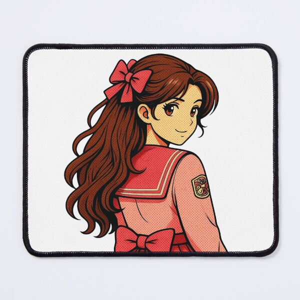 Item preview, Vintage Shoujo Anime Girl Portrait with Pink Bows designed and sold by VINTAGE BY LAMBERTINY .