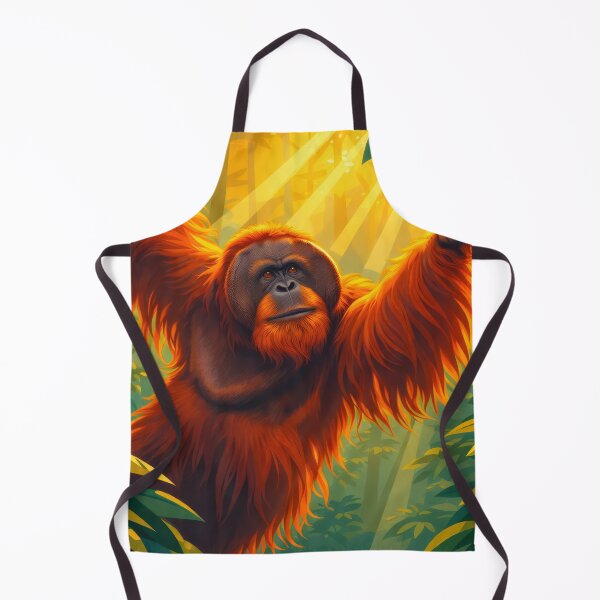 Item preview, Bornean Orangutan Retro Style Digital Animal Art designed and sold by kakarikihill.
