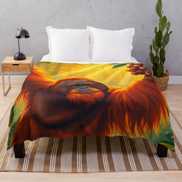 Item preview, Bornean Orangutan Retro Style Digital Animal Art designed and sold by kakarikihill.