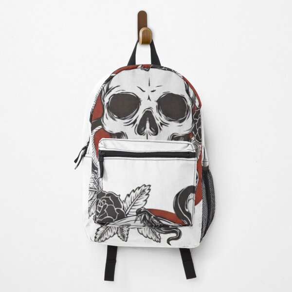Item preview, Skull, Snake, and Roses - Black and Red Tattoo Style Illustration designed and sold by PatternPopp.