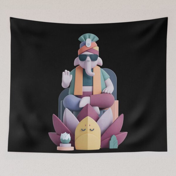Item preview, Cool Minimalist Elephant 3D Lotus Streetwear Art designed and sold by PANNARUK THAILAND.