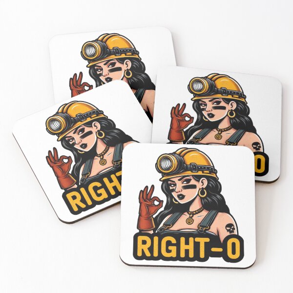 Item preview, Right-O Female Miner Sticker designed and sold by StickyShaftDesigns.