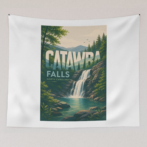 Item preview, Catawba Falls North Carolina Blue Ridge Mountain Waterfall designed and sold by Aryabek.