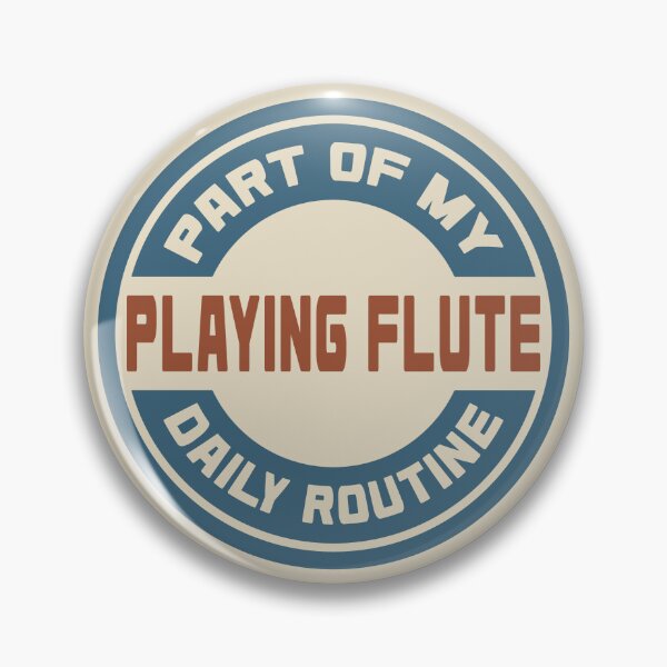 Item preview, Playing Flute – Part of My Daily Routine Retro Logo designed and sold by MOCOPOCO.