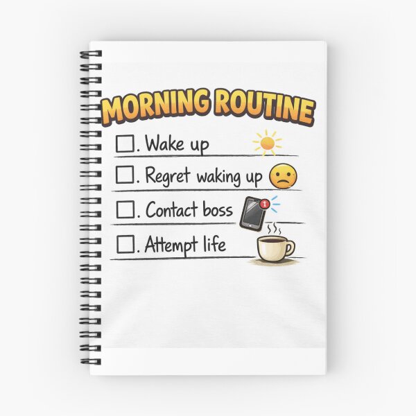 Item preview, Morning Routine – Funny Relatable Checklist Design designed and sold by MastersDesignNk.