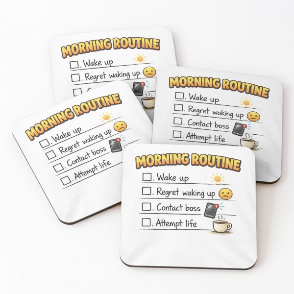 Item preview, Morning Routine – Funny Relatable Checklist Design designed and sold by Faithwave Hope & Haven.