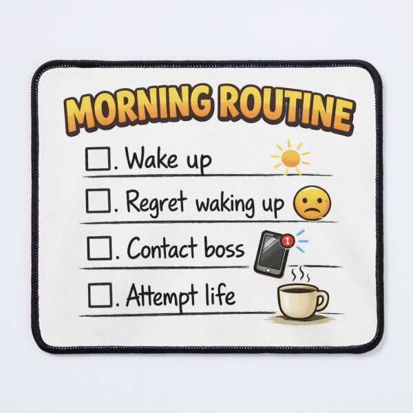 Item preview, Morning Routine – Funny Relatable Checklist Design designed and sold by MastersDesignNk.