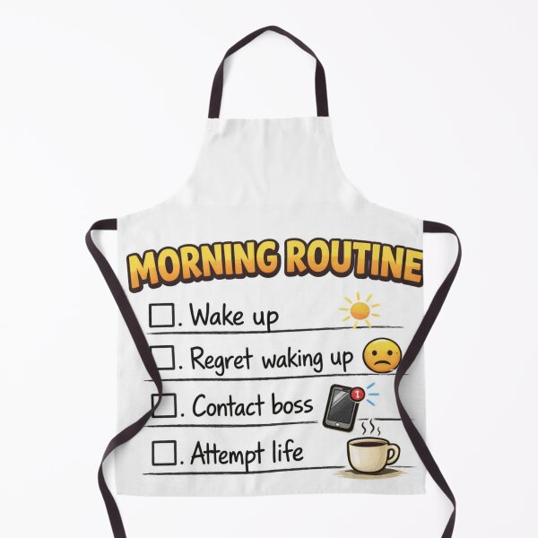 Item preview, Morning Routine – Funny Relatable Checklist Design designed and sold by MastersDesignNk.