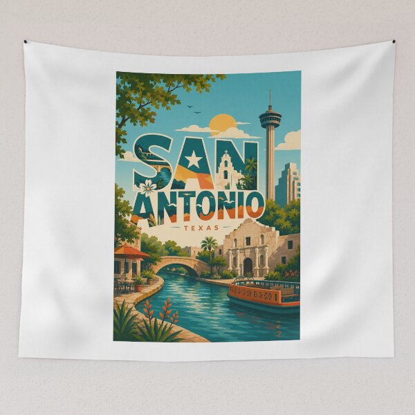Item preview, San Antonio Texas River Walk, The Alamo and Tower of the Americas designed and sold by Aryabek.