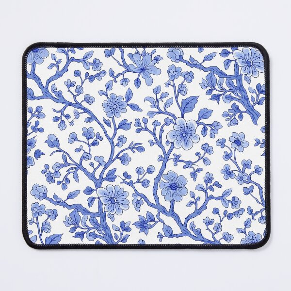 Item preview, Blue floral seamless pattern in chinoiserie style designed and sold by Rue Market.